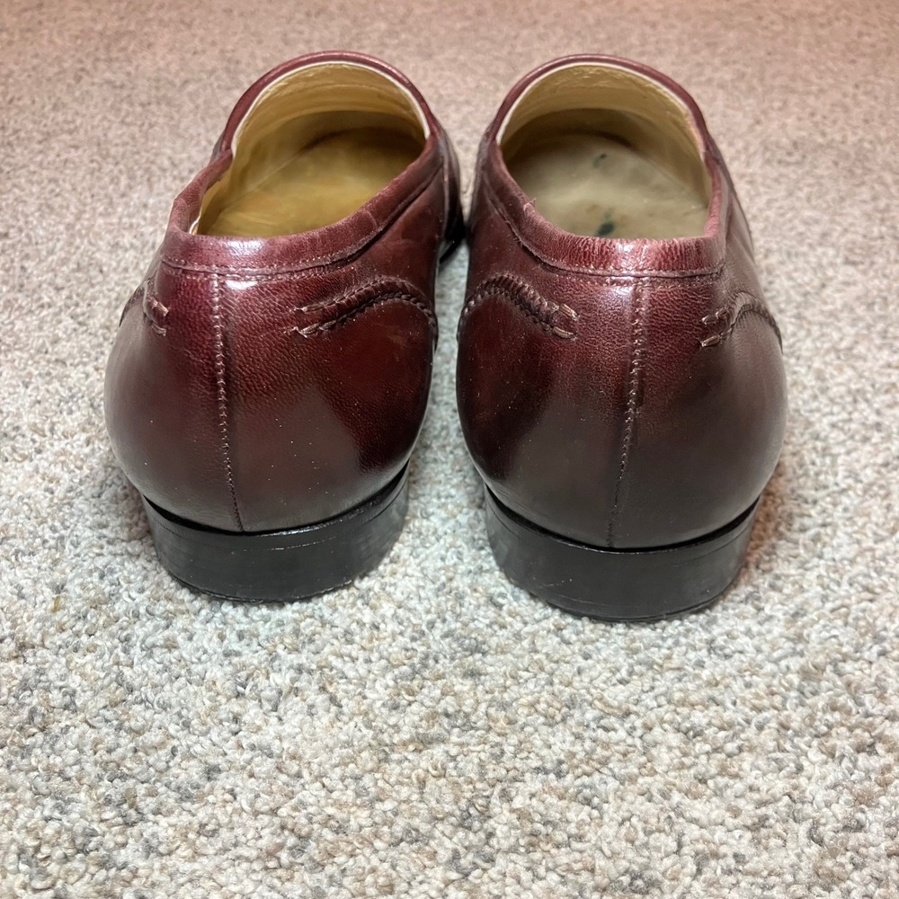 Bragano Cole Haan Womens 9M Burgundy Leather Penny Loafers Made in Italy Classic - Picture 3 of 10